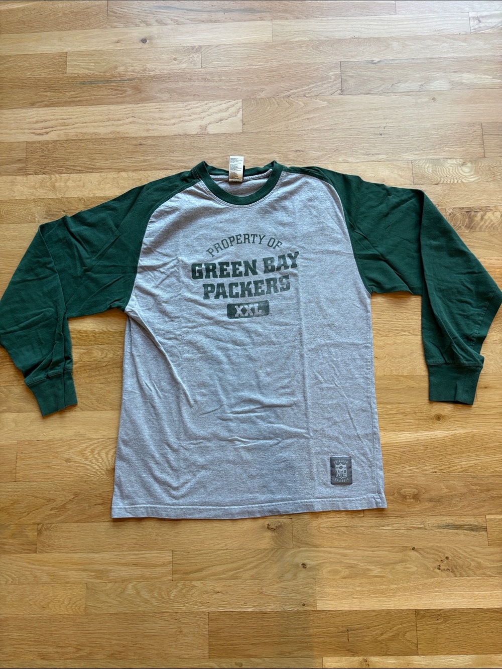 Reebok NFL Gridiron Classic Green Bay Packers Football Long Sleeve Tee Large